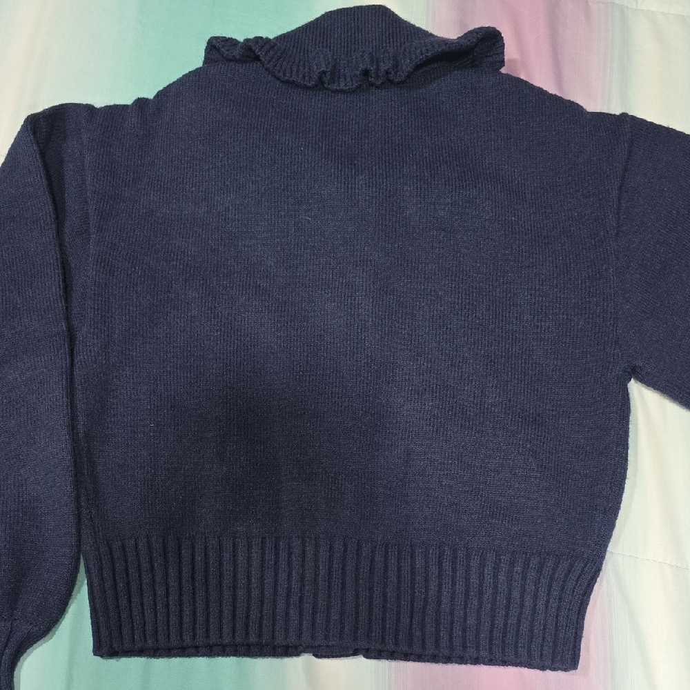 MABLE Oceana Navy Peter Pan Collar Cardigan Sweater Size S - Picture 8 of 11